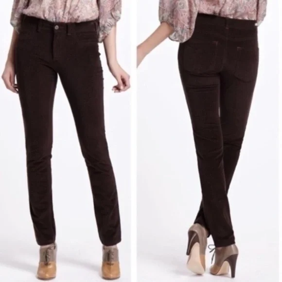 Anthropologie Pilcro Brown Serif Corduroy Pants Size 26 - Picture 2 of 9